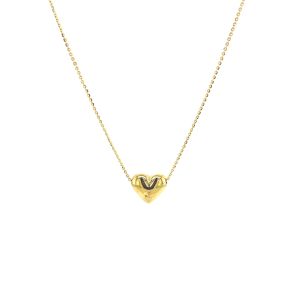 Nathalias NY สร้อยคอพร้อมจี้หัวใจพอง แบบเลื่อนได้ ทองคำแท้ 14K ยาว 18 นิ้ว Heart Charm Necklace 60982