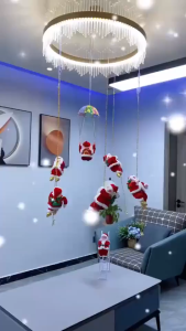 Ông già noel leo dây - mẫu mới 2026 có đèn và nhạc vui nhộn trang trí noel quà tặng giáng sinh đáng yêu