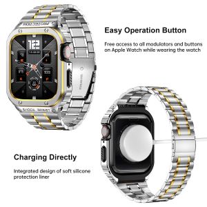 Luxury Modification Kit Mod Metal Frame Bezel For Apple Watch 10 Band Ultra 2 49mm Case 42mm 46mm iWatch Series Ultra 10 9 8 7 SE2 6 5 4 3 45mm 44mm 40mm 41mm Watchband Strap for Men