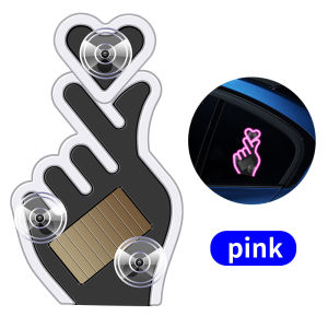 KEVANLY | Solar Power Led Finger Heart Shaped Led Ambient Light Suction Cup USB Room Partty Atmosphere Breath Lamp Car Window Neon Light