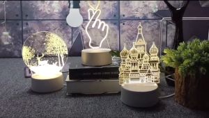 Smart Home Religious Creative Decoration: 3D Acrylic LED Night Light & Slide Table Lamp