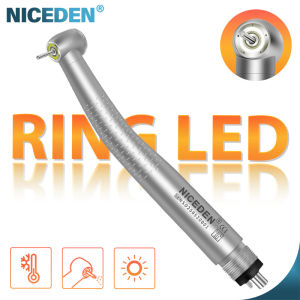 NICEDEN Dental High Speed Hand-piece 5 Circle LED Shadowless E-Generator Air Turbine 5 Water Spray for Dentist Dental Equipment