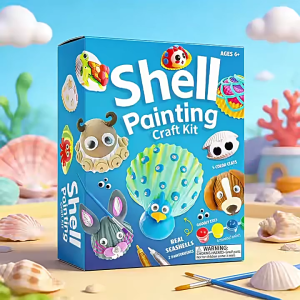 Shell Painting Kit for Kids DIY Seashell Craft Set Art Creating Activity Gift Childrens Day Gift