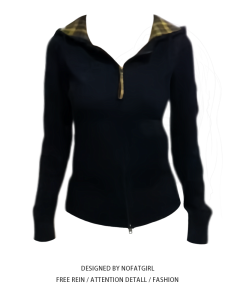 เสื้อสเวตเตอร์มีฮู้ดลายสก็อตสไตล์อเมริกันย้อนยุคไซส์ใหญ่สำหรับผู้หญิง เสื้อแจ็คเก็ตทรงเข้ารูปกระชับสัดส่วนแขนยาวฤดูใบไม้ร่วง