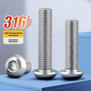 JISHUO | 316 Stainless Steel Round Head Hex Socket Screws M2M3M4M5M10