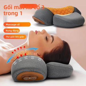 Gối Massage Rung Nóng Bảo Vệ Cột Sống Cổ Hỗ Trợ Giấc Ngủ Dụng Cụ Cầm Tay Sử Dụng Pin Giúp Thư Giãn Cổ