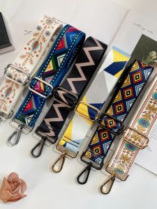 Versatile Wide Shoulder Strap Bag Accessory Ethnic Style Double Strap Single Crossbody Long Color Block Backpack Strap
