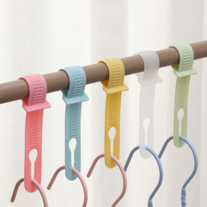 【On Sale】10Pcs Windproof Clothes Hanger Buckle Clothes Rack Fixed Lock Button Rod Adjustment Hanger Non-slip Connecting Hooks