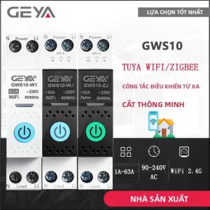 Cầu Dao Thông Minh GEYA 63A WiFi/ZigBee Tích Hợp Đo Đếm Lắp Đặt Trên Thanh DIN Cho Nhà Thông Minh Điều Khiển Từ Xa Không Dây Qua Ứng Dụng Tuya
