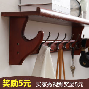 Creative Multi-Functional Wall-Mounted Clothes Hanger in Bedroom Solid Wood Luxury Entrance Hook Storage Organizer Coat Rack
