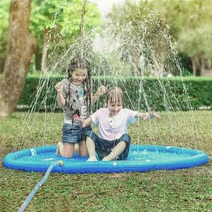 100/150/200cm Summer Pet Spray Pad Folding Inflatable Swimming Pool for Dogs Kids Outdoor Interactive Fountain Toys