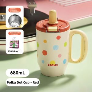 bablov | Attractive Large Capacity Thermal Mug with Straw for Women