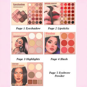 Makeup 5 Layers Book Palette Pearlescent Matte Large Earth Color Long Lasting Makeup Eyeshadow Book 5层眼影书