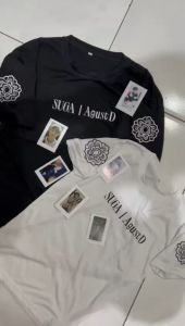 FREE PHOTOCARD [COD] Kaos Korean Suga AgudtD Tour 2023 D-Day Flower lengan Atasan Wanita & Pria Kaos Katun Baju Cotton Combed 30s