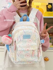 กระเป๋าเป้สะพายหลังผ้าไนลอนลายการ์ตูนน่ารักสำหรับนักเรียนหญิง น้ำหนักเบา กระเป๋าเป้สะพายหลังแบบมินิ กระเป๋าสะพายไหล่แบบลำลองสำหรับเด็กผู้หญิง