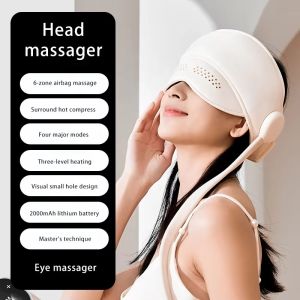 Air Pressure Head Massager Electric Head Eye Massager Graphene Heating Eye Hot Compress for Relax Improve Sleep Stress Relief