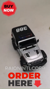 Kinsmart 1:34 2018 Jeep Wrangler Police Diecast Collectible Vehicle Model Toy Car RIC (19072) Raion Toy Cars for Boys