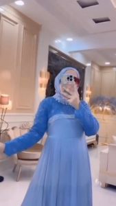Arisha Dress Ceruty Mix Brukat Gamis Wanita Terbaru 2024 Viral Dress Kondangan Wanita Muslim Elegan