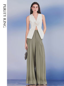 ชุดกระโปรงยาวปานกลางแขนกุดลายดอกกุหลาบ Pure Ring คอลเลกชั่นฤดูร้อน 2024 แฟชั่นลำลอง ผ้าโพลีเอสเตอร์และยางยืด