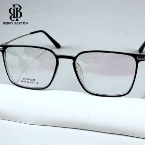 Berrybarton Kacamata Kotak Titanium TR Lentur Lensa Minus Anti Radiasi Bluecromic Pria Wanita JH005