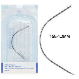 Surgical Steel Curved Body Piercing Needle Tool Sterilized Bag Suit Belly Nose Tongue Piercing 20G/18G/16G/14G Choosable