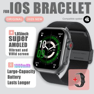 2026 AI Voice Smart Watch Men Women 1.85 Inches 1000mAh IP68 BT Call Blood Pressure Sleep Monitoring 100+ Exercise Smart Watch