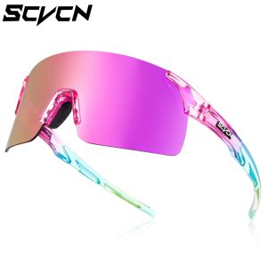 SCVCN UV400 NEW Fashion Cycling Sunglasses for Men Women MTB Fishing Golf Driving Luxury Bike Glasses Shades Running Glasses