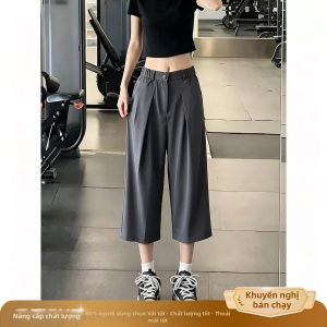ZHUOCAN | Quần Shorts Đen Xám Phong Cách Mùa Hè Form Rộng