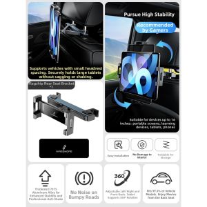 wasshope | Car Rear Seat Support Portable Aluminum Bracket