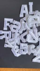 A~Z English Alphabet Letters0~9 Jersey Numbers Badges Clothes StickersWhite Applique Embroidery Iron On Patches For Clothing