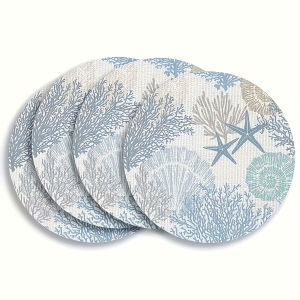 4-piece set - Wooden Table Mat Non-Slip and Heat Resistant Table Protection Dining Table Decor Restaurant Gift