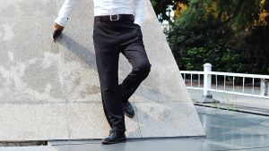 Mens casual pants breathable mid -pants loose large size beach fast dry middle -aged pants dad pants elastic trousers