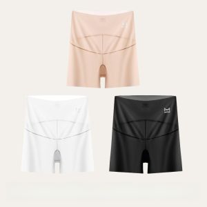Miiow | Ice Silk Safety Pants Womens Underwear Two-in-One Three-in-One Summer Thin Late Pregnancy Seamless Flat Angle Shorts