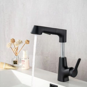 Basin Faucet 304 Stainless steel bathroom faucet 360° rotation Hot and coldwashbasin pull out faucet lift down faucet