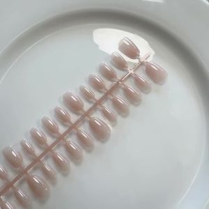 150PCS Gradient Nude Short Almond Fake Nails XS S M Sizes Glossy Full Cover Press On Nails Daily French Tip Nail Art For Women