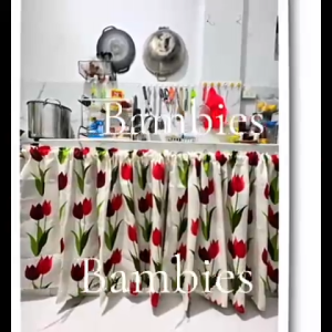 Tulip /Bads Design Window/Door Curtain/Half Lababo valancer curtain/blackboard curtain