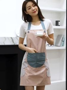 Waterproof Kitchen Apron Chef BBQ Cooking Baking Apron With Big Pocket and hand drying area For Men&Women