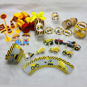 ต้นฉบับ เทศกาลวันเกิด คุณภาพสูง พิมพ์โปสเตอร์ เบเกอรี่ตกแต่ง ชื่อป้าย ติดตั้ง รถขุดเจาะ รถขุด เรียบเรียงได้