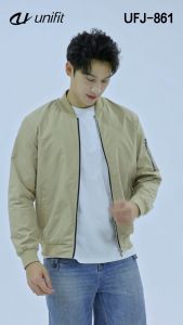 UNIFIT Mens Bomber Flight Jacket with Zipper and Pocket Casual Style for Men Menswear Coats UFJ-861