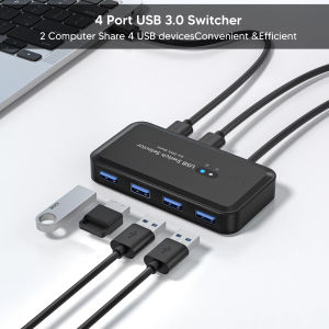 USB 3.0 Switch KVM Switcher Selector Hub Docking Station Dock for 2 Laptop PC Share Keyboard Mouse USB Devices Printer SSD