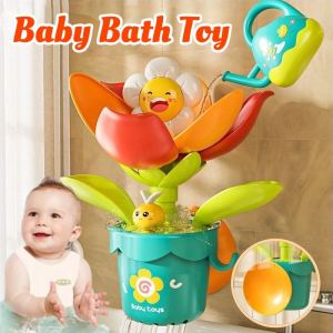 Baby Bathroom Shower Bath Toy Sunflower Electric Water Spray Water Toys for Kids