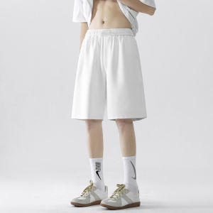 กางเกงขาสั้นวิ่งทรงหลวมสไตล์ฤดูร้อนสำหรับผู้ชาย สไตล์สตรีท เอวกลาง ทรงตรง กางเกงขายาวห้าส่วน สวมใส่สบาย