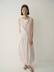 INSIS FEMME | Sleeveless New Chinese Style Inclined Placket Cotton Two-piece Dress