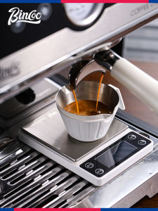 Bincoo Italian Coffee Extraction Cup Stainless Steel Small Capacity Concentrated Milk Jug with Scale Beverage Serving Cup