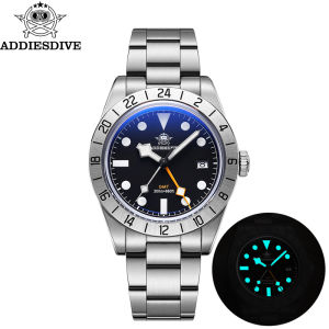 Đồng Hồ Thạch Anh GMT ADDIESDIVE 39mm Đồng Hồ Thể Thao Chống Nước 20Bar Đồng Hồ Nam Mặt Kính Thể Thao Dạ Quang Dây Thép Không Gỉ Mặt Tròn Cửa Sổ Hardlex