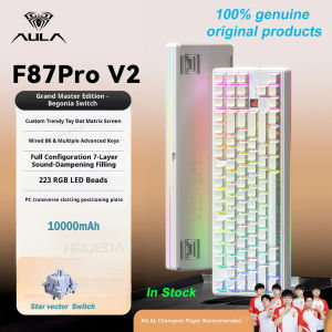 AULA | AULA F87 Pro V2 Wireless Mechanical Keyboard 12000mAh Long Battery Life E-Sports Keyboard Tri-mode Hot-Swap RGB PC Gamer Gifts