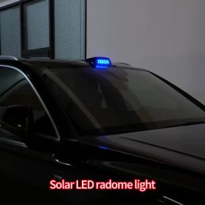Đèn Cảnh Báo Va Chạm Phía Sau Xe Hơi Mô Phỏng LED Trang Trí Nắp LiDAR Độ Chế Mái Xe Không Dây Đèn Khí Quyển Năng Lượng Mặt Trời