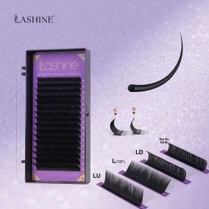 Mi Nối Lẻ Lashine Matte Black Mềm Mại Giả Lông Chồn 0.05 0.07 C D L LC LD LU Curl Classic Russian Volume Cilios