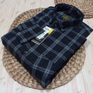 KENZI Kemeja flanel pria Lengan panjang motif kotak kotak  Hem flanel elegan stylish casual formal