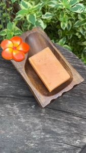 กล่องสบู่ ไม้สัก ดอกลีลาวดี 5สีสวย จานวางสบู่ ถาดวางสบู่ ถาดไม้สัก วางของ เอเนกประสงค์อุปกรณ์ห้องน้ำ Soap Dish